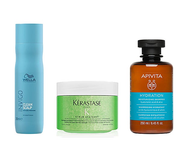 Champu Clean Scalp de Wella Professionals. Scrub Apaisant de Kérastase (42 €). Champú Hidratante de Apivita (13 €).