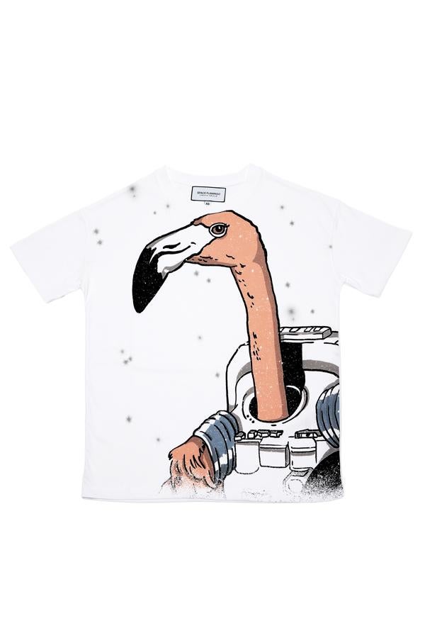 Con imagen del flamenco de la marca en grande en la parte delantera, esta camiseta de algodón de manga corta está también disponible en gris. Tiene un precio de 49 euros.