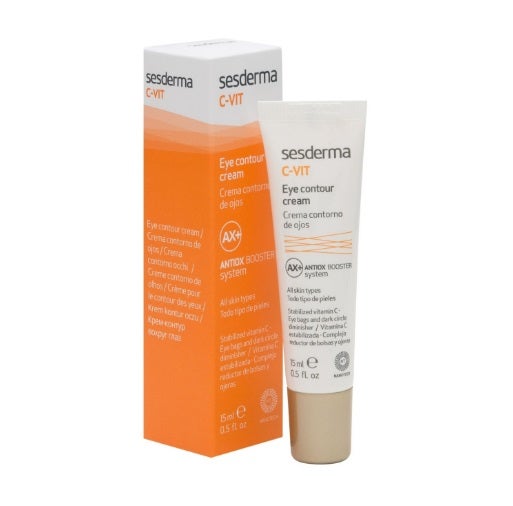 Prueba el alto rendimiento de la vitamina C sobre el contorno de tus ojos con el eye contour cream C-Vit de Sesderma. Ideal para todo tipo de pieles, trata la zona ocular hidratándola y combatiendo bolsas, arrugas y ojeras en profundidad. Aplicar mañana y noche.  Antes: 24,95 euros. Ahora: 15,95 euros .