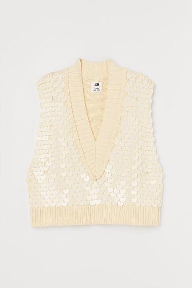 Esta es la prenda más deseada de H&M ahora mismo. Un chaleco de punto con lentejuelas que está agotadísimo y tiene lista de espera.