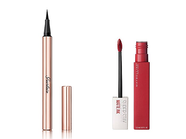 Mad Eyes Precise Eye Liner de Guerlain (40,30 €). Labial permanente Matte Ink de Maybelline New York (9,99 €).