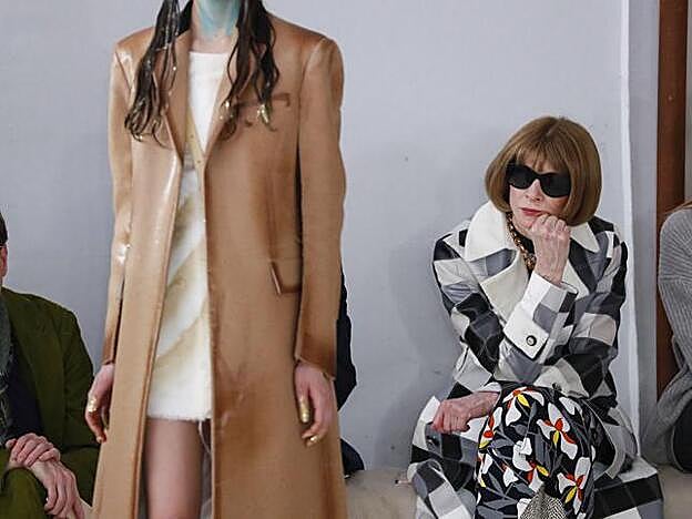 Anna Wintour en el desfile de Marni en Milán en febrero de 2020.