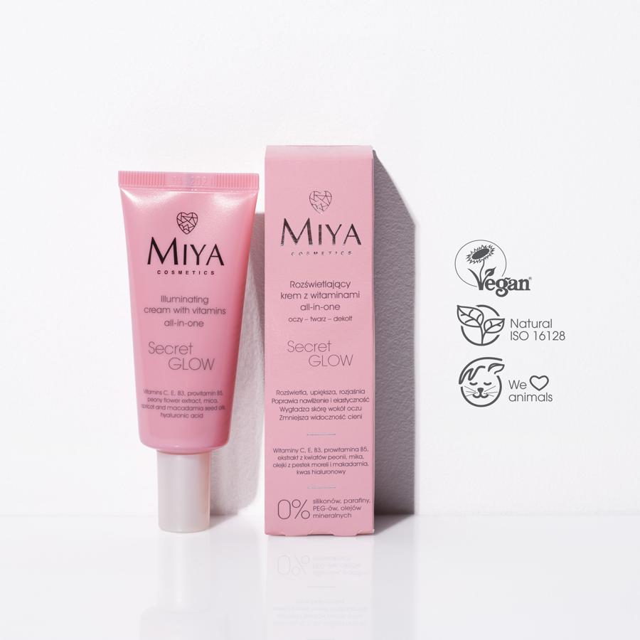 Desde Miya Cosmwtics también se declaran como una marca de cosmética vegana que tiene disponible una selección de productos para la cara, el cuerpo y de maquillaje como esta crema iluminadora. Un producto hidratante enriquecido con vitaminas que puedes usar como contorno de ojos, para el rostro y el escote, como base para el maquillaje y hasta como mascarilla exprés.