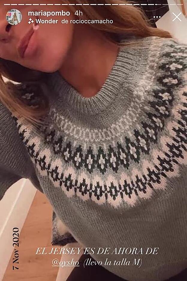 María Pombo con el jersey de Oysho.