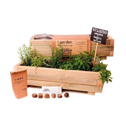 Kit de cultivo de aromáticas de I Garden (42 €), en ecoquchu.com.
