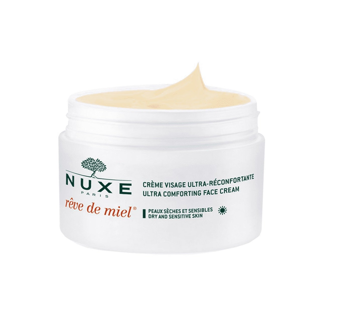 Miel y aceites vegetales, los dos ingredientes estrella de la crema Rêve de Nuxe, una hidratante duradera apta para pieles secas y sensibles que acaba con la sensación de tirantez y sequedad en el cutis, y nutre en profundidad.  Antes: 29,60 euros. Ahora: 24,99 euros .