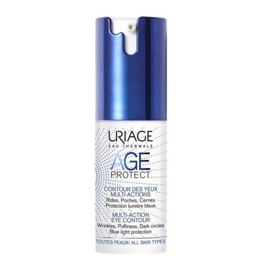 Co preotección para la luz azul, ayuda a corregir los signos de la edad, la hinchazón y las osjeras socuras mientas hidrata en profundidad. Age Protect de Uriage está indicado para todo tipo de pieles.