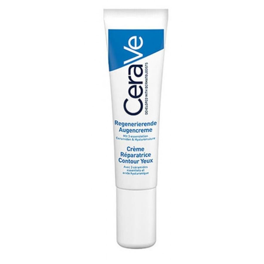 Especialmente indicado para deshinchar bolsas, ojeras y aclarar la zona, la crema regenerante de CeraVe creada con 3 ceramidas esenciales (1, 3 y 6-II) y ácido hialurónico reduce la apariencia de los temidos ojos de panda mientras ilumina la mirada.