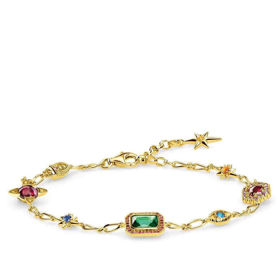Pulsera combinada con diferentes motivos y piedras de colores, de Thomas Sabo (298 euros).