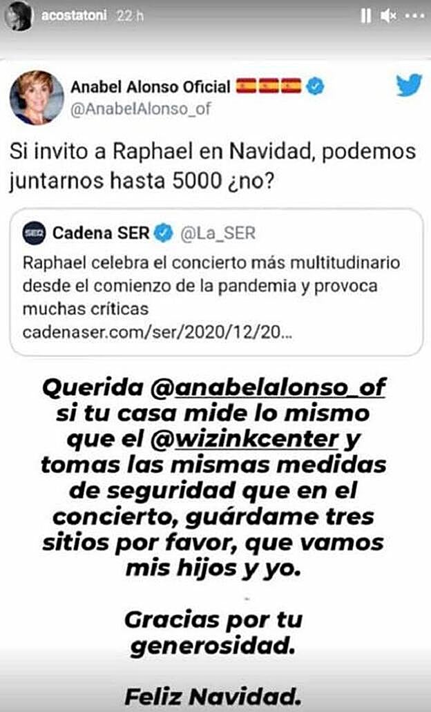 Así respondía a Anabel Alonso.