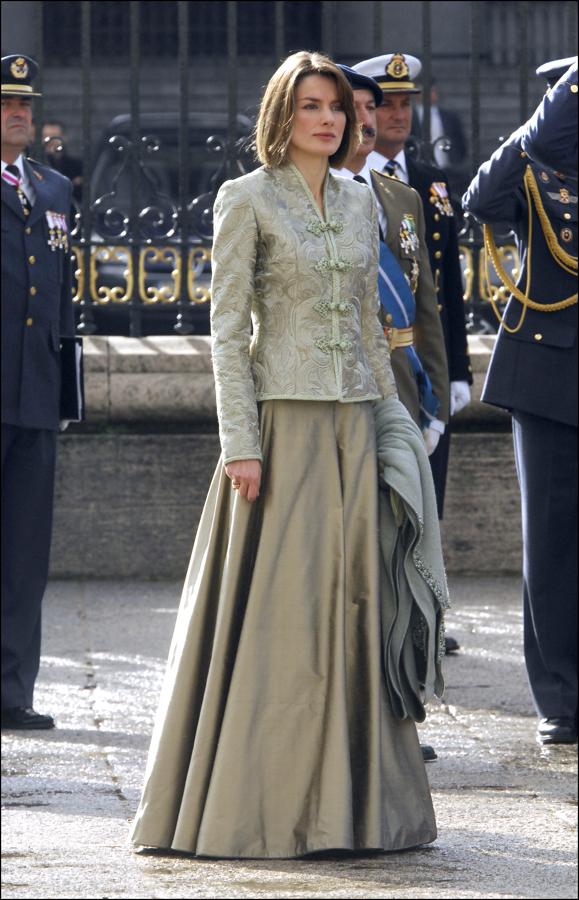 en 2008, doña Letizia lució por primera vez esta combinación de Caprile en la Pascua Militar.