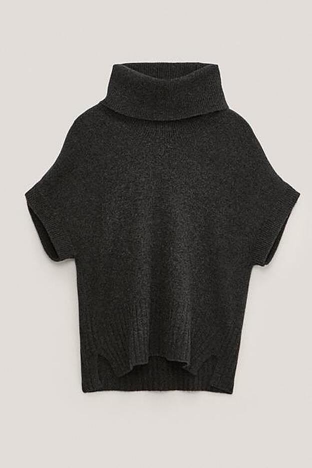 jersey de lana con cuello alto y manga corta. Ref. 5674/557.