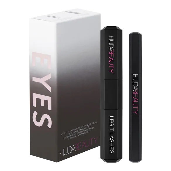 Eyes de Huda Beauty contiene el dúo perfecto para transformar tu mirada: la máscara de pestañas Legit Lashes y el Life Liner con doble punta de eyeliner y lápiz de ojos. Antes: 34,99 euros. Ahora: 24 euros.