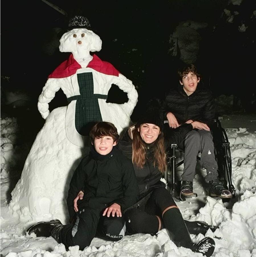 Fabiola subía esta foto de ella sola con sus hijos después del temporal Filomena que llenó la capital de nieve.