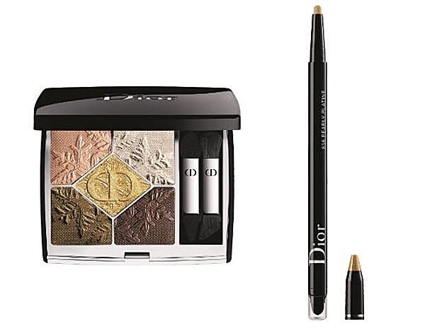 1. Sombras 5 Couleurs Golden Nights nº549 Golden Snow de Dior. 2. Lápiz Diorshow 24h nº640 Satiny Gold.