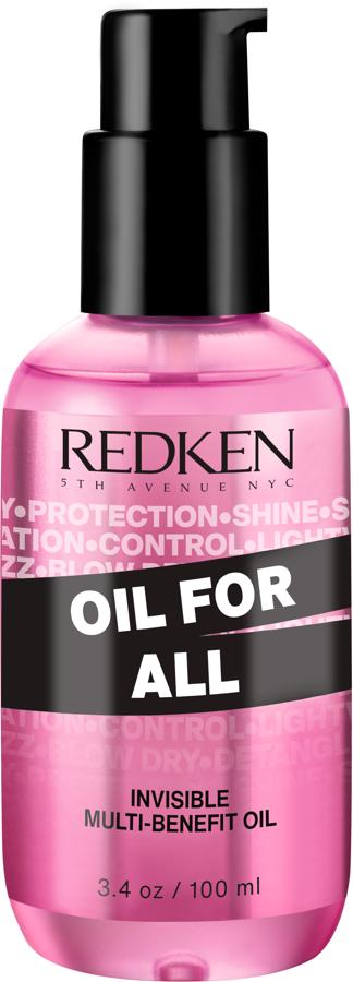 Oil For All de Redken es un aceite sin aclarado ultra ligero e invisble con protección térmica que reduce el tiempo de secado. Aporta una dosis de brillo, reducir el encrespamiento y conseguir un acabado perfecto (29,95 euros).
