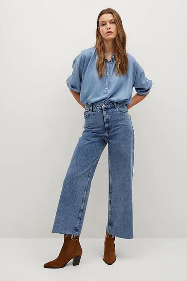 Jeans culotte de tiro alto, de Mango. Precio actual: 25,99 euros.