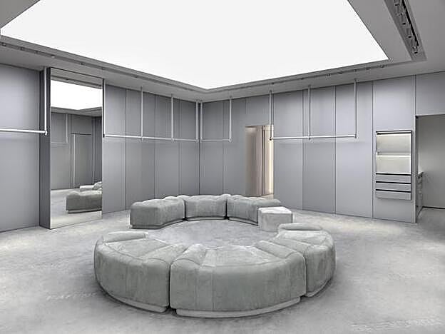 Imagen del interior de la nueva tienda de Balenciaga en Barcelona.