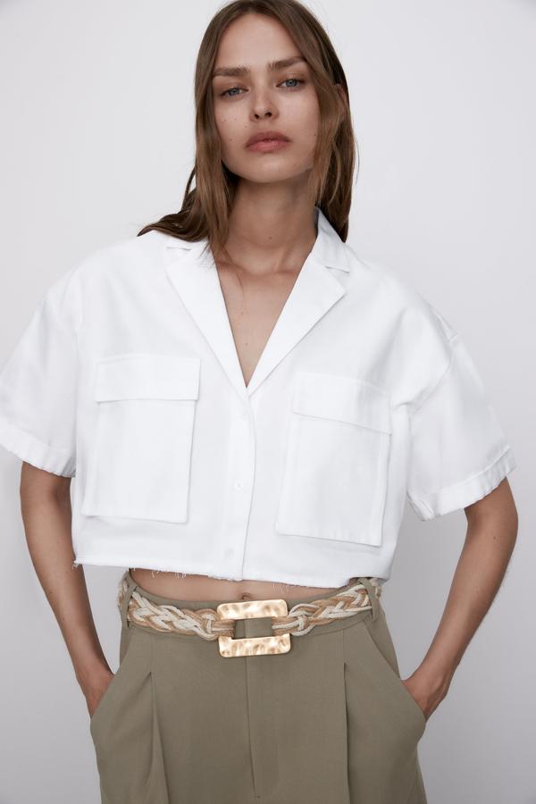 Cinturón trenzado con detalle de carey de la nueva colección de Zara (15,99 euros)