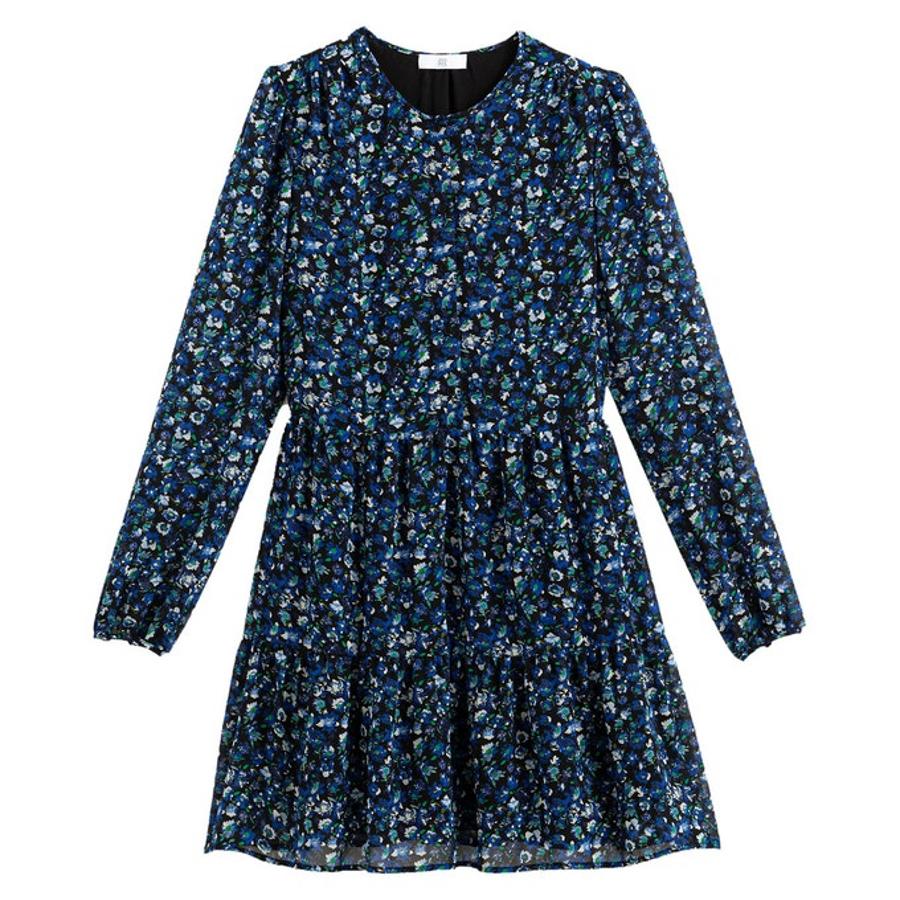 Vestido corto evasé con estampado de flores, de La Redoute (34,98 €).