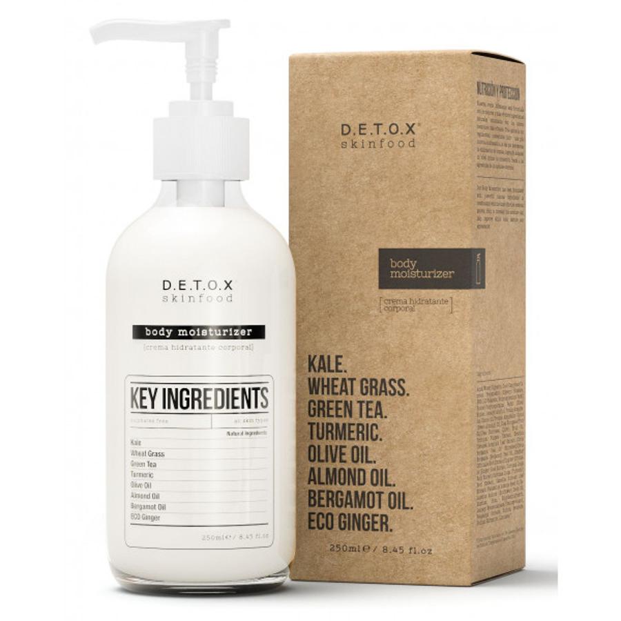 Body Moisturizer de Detox Skinfood es una crema hidratante realizada con una mezcla de aceites relajantes y extractos de frutas, como el limón y coco, y florales procedentes de la camelia. Enriquece y nutre la piel mientras duermes. A la venta en Primor (3,99 euros).