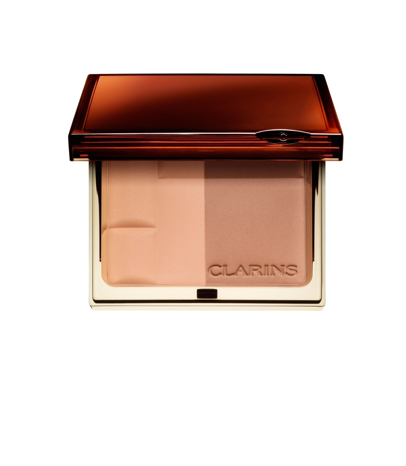 Clarins Duo Tierras Del Sol: unos polvos bronceadores con dos tonalidades para difuminar y matificar la piel al gusto dejando siempre un acabado nude muy bonito y natural.  Rebajados de 66,87 a 43,55 euros  en la farmacia online.