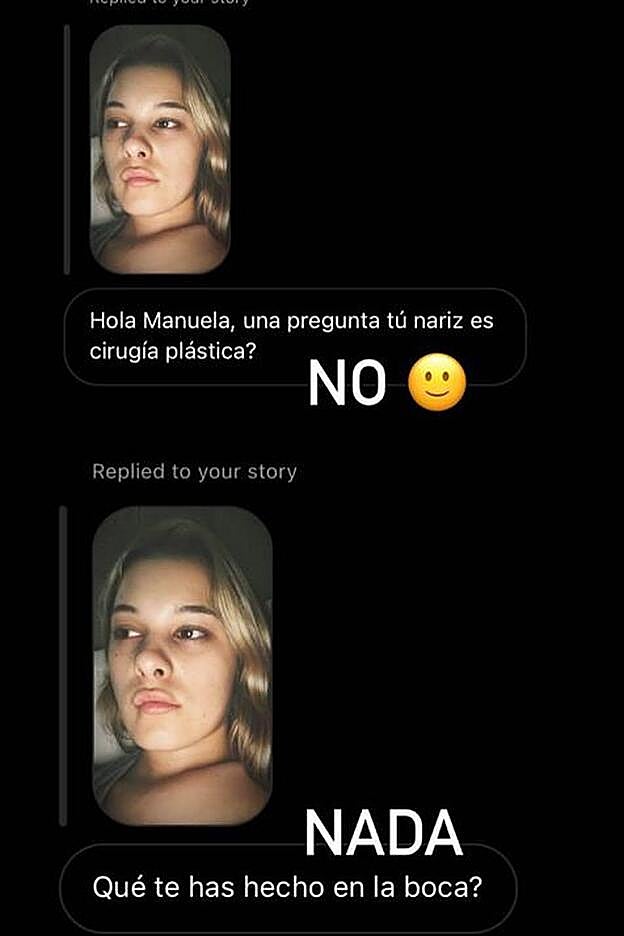 La hija de Alejandro Sanz contesta sobre los retoques estéticos en Instagram.