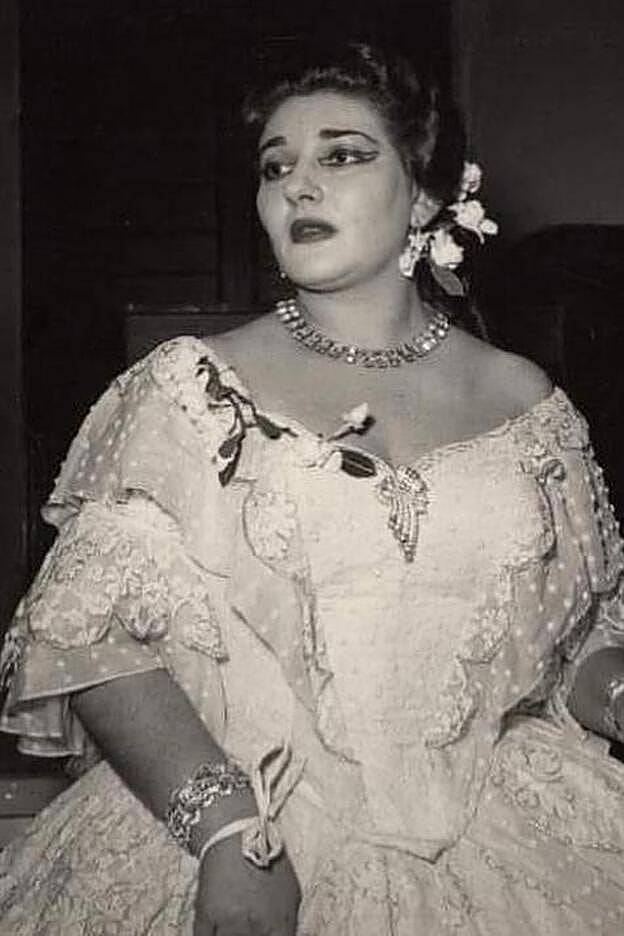 Maria Callas durante una representación de La Traviata. Año 1952-1953
