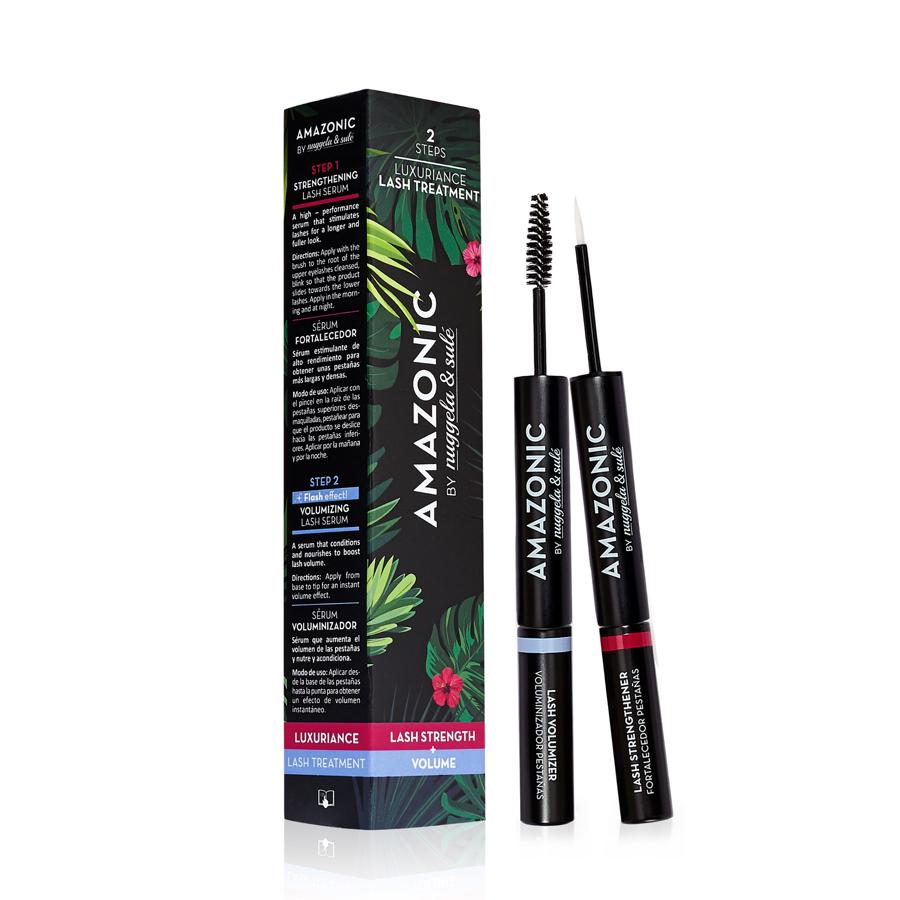 Amazonic Lash Treatment (27,49 euros)  es un sé́rum de pestañas dos en uno y de doble accióń que tiene ingredientes naturales que actúá diía y noche sobre el ciclo de vida de las pestañ̃as, maximizando su crecimiento.
