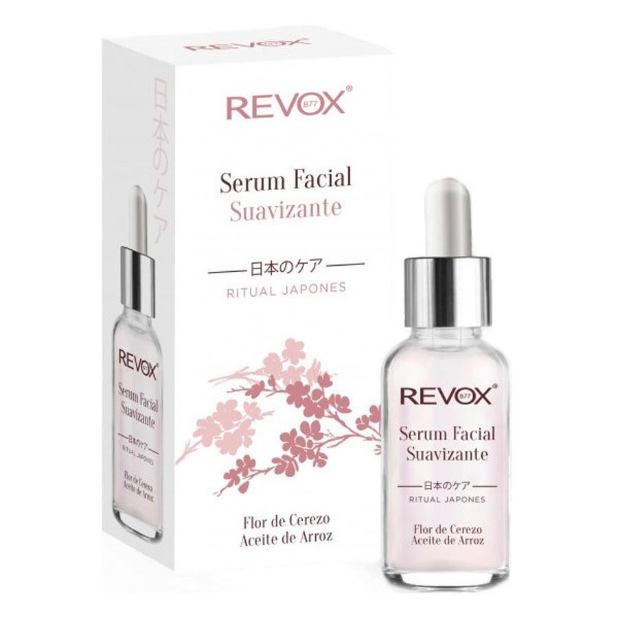 Ritual Japonés Serum Facial Suavizante de Revox (3,99 euros) es un sérum enriquecido con flores de cerezo y leche de arroz, cuidando y reparando el envejecimiento celular de tu rostro, restaurando el equilibrio natural y su luminosidad.