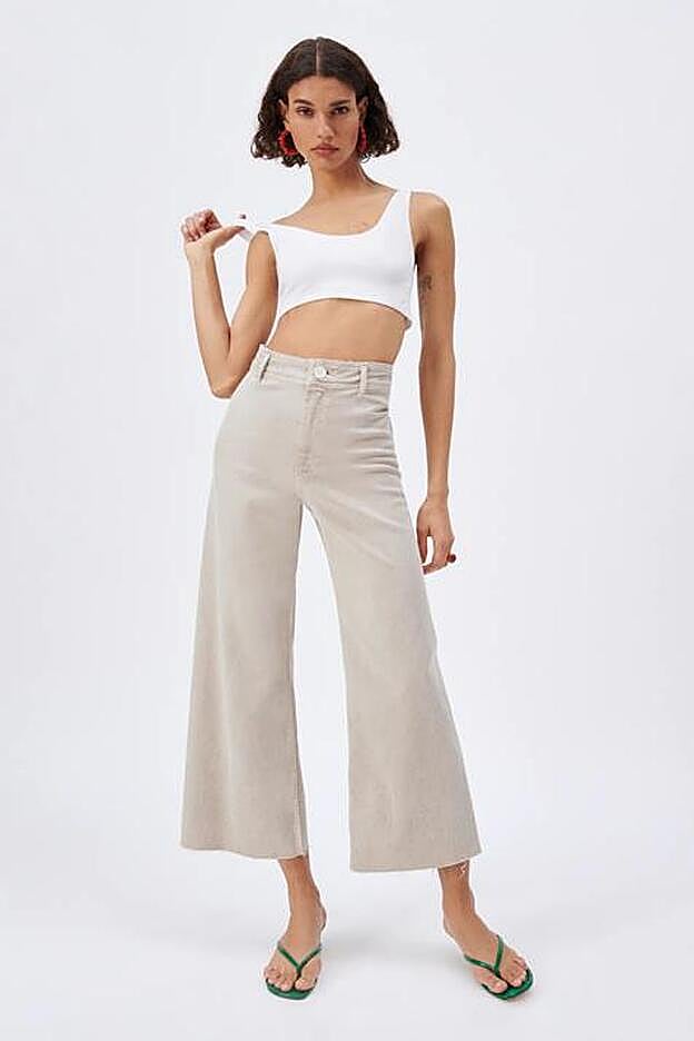 Jeans The Marine Straight de Zara en color piedra. Ref: 8246/066.