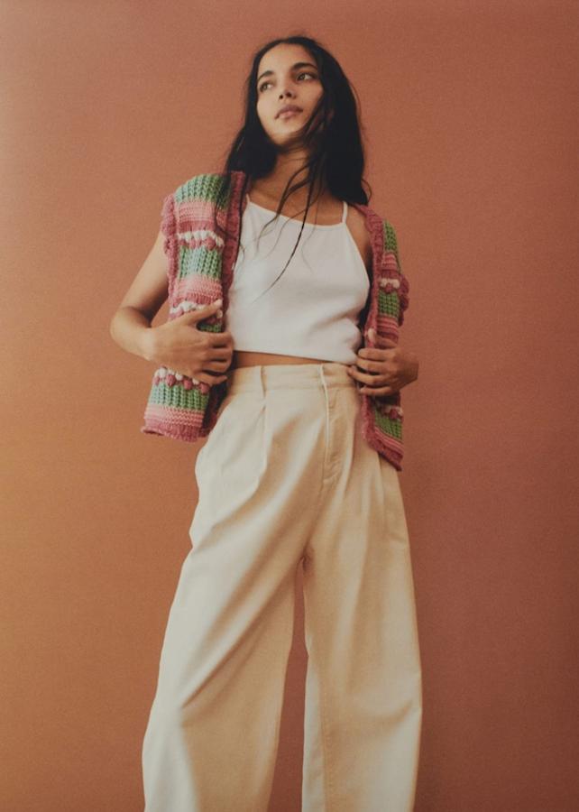 Chaleco de crochet con rayas de Mango (29,99 euros)