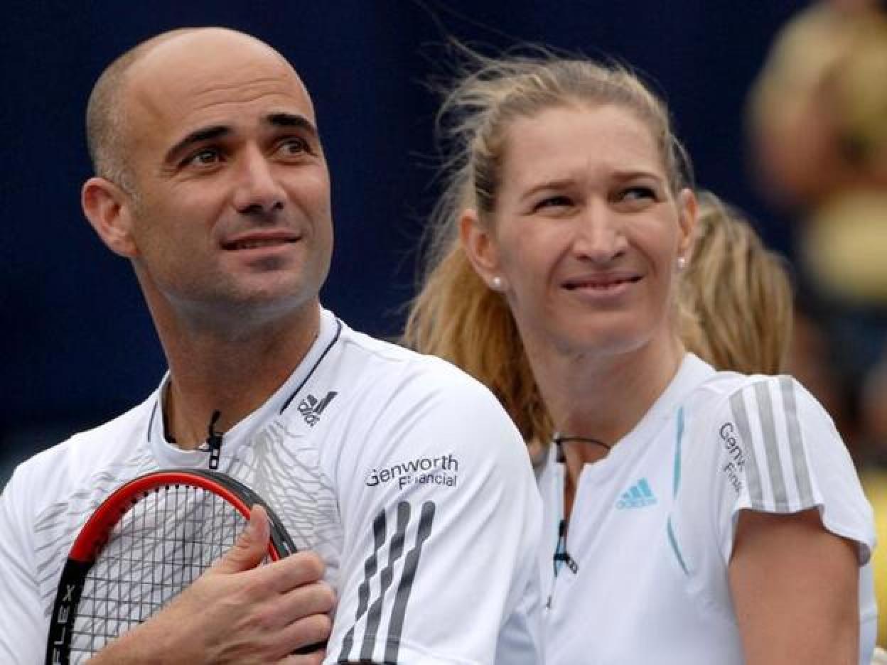 Steffi Graf y André Agassi en un torneo benéfico en 2006.