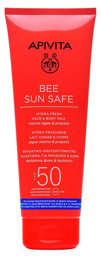 Apivita. Bee Sun Safe Hydra fresh leche protectora para cara y cuerpo (22,80 €).