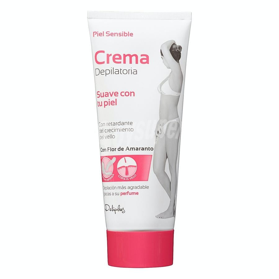 Deliplus, la marca de belleza de Mercadona, tiene a la venta una crema depilatoria para piel sensible con retardante del crecimiento del vello (2,60 euros).