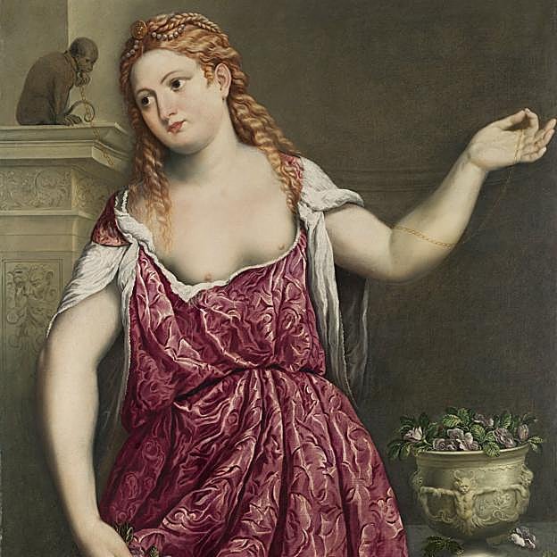 Imagen principal - Detalles de Retrato de una joven (Paris Bordone, 1543, 1550); Esaú vendiendo su primogenitura (Hendrick ter Brugghen, 1627), La última cena (Maestro de la Vigor, 1485).