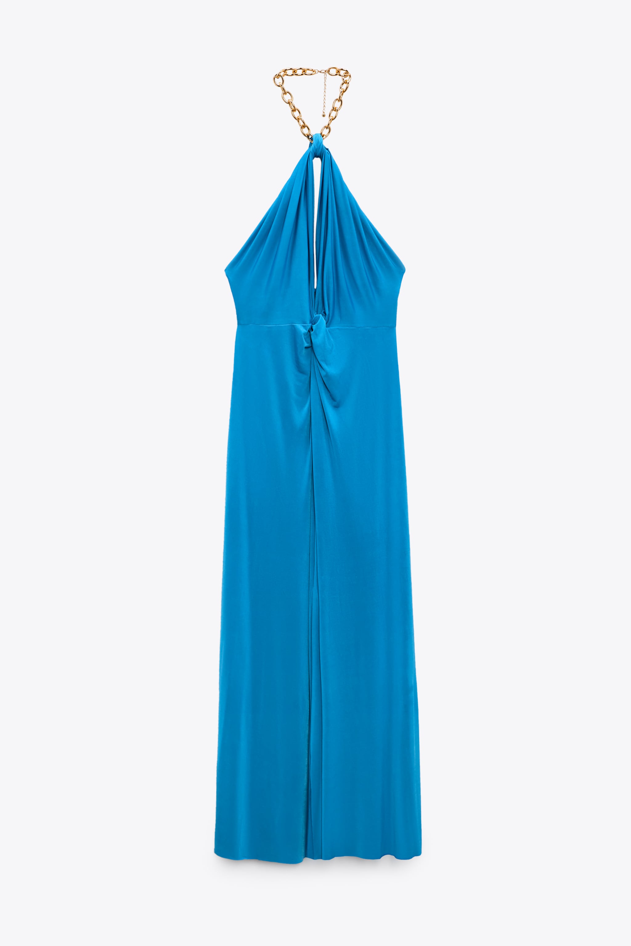 Vestido largo con escote halter de Zara (39,99 euros)