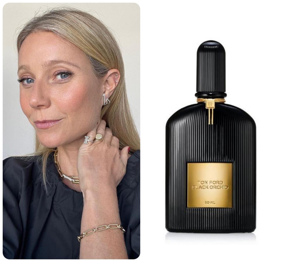 Paltrow vive fascinada por las fragancias de Tom Ford y Hugo Boss. En particular, Black Orchid de Tom Ford está siempre en sus estanterías. Prefiere esencias florales y frescas.