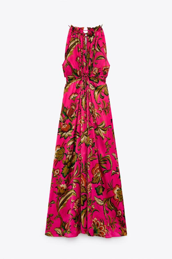 Vestido con estampado de flores de Zara (49,99 euros)