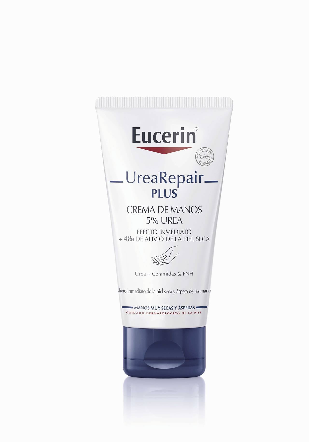 Con el verano y los geles hidroalcohólicos tendrás las manos más secas y por ese motivo, tienes que utilizar la crema de Eucerin. Alivia la tirantez e hidrata en profundidad, ya que contiene un 5% de urea. 5,50 euros