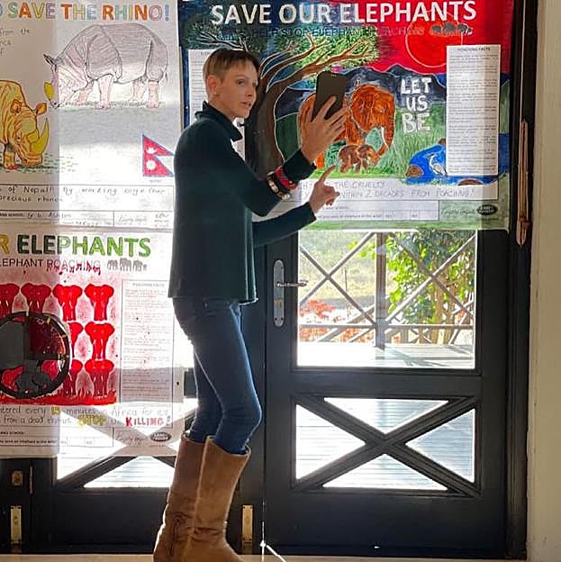 Imagen del Instagram de la princesa en la que habla por videoonferencia con sus hijos.