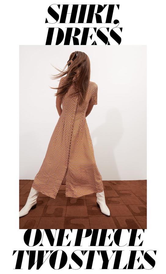 Vestido midi camisero de manga corta (25,99 euros).