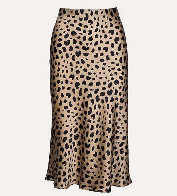 Falda satinada The Naomi in Wild Things, con animal print