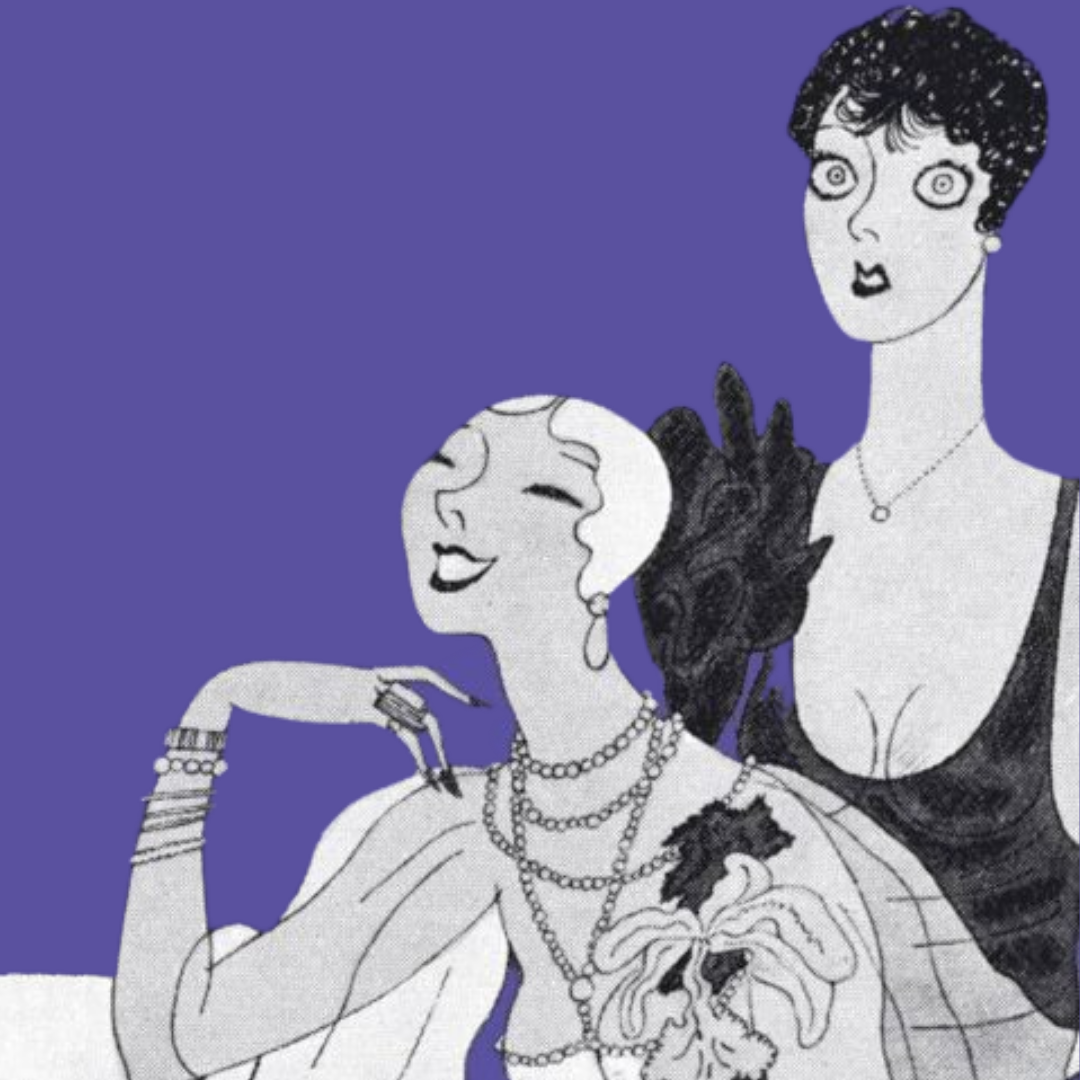 Ilustración de la portada de la edición 'Los caballeros las prefieren rubias. Pero se casan con las morenas' de Anita Loos en Alba Editorial.