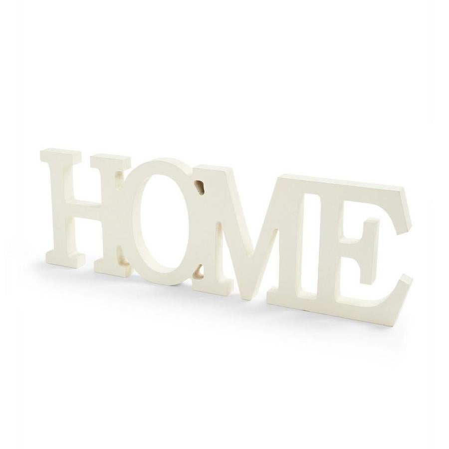 En color marfil y con la palabra “home” como motivo, este adorno de madera tiene un precio de 2 euros.