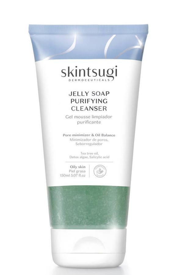 Su novedosa textura gelatinosa limpia la piel en profundidad aportando frescor a la piel gracias a sus tres ingredientes principales: ácido salicílico, aceite de árbol de té australiano y un complejo de microalgas marinas. Indicada para todas las edades, se recomienda su uso en pieles con tendencia grasa. (4,45 euros) 