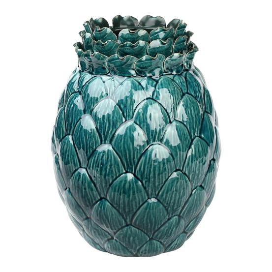 Jarrón grande de color turquesa en cerámica (99,95 euros).