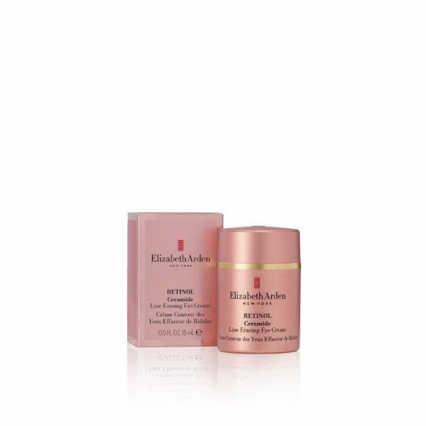 Retinol Ceramide Line Erasing Eye Cream de Elizabeth Arden. Un contorno de ojos de noche con retinol microencapsulado, péptidos y niacinamida. Un tratamiento eficaz que rejuvenece la mirada trabajando las líneas de expresión de la zona, elimina las bolsas y las ojeras, hidrata en profundidad e ilumina y borra los signos de cansancio.