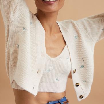 Imagen secundaria 1 - 1. Chaqueta cruzada de color rosa de H&M (19,99 euros). 2. cárdigan con flores bordadas de H&M ((29,99 euros) 3. Chaqueta acanalada con botones joya de la colección de otoño de H&M (19,99 euros)