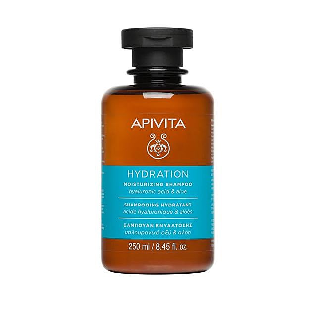 Imagen principal - 1. Champú Hidratante Ácido Hialurónico & Aloe de Apivita (12,50 euros en El Corte Inglés). 2. Ampollas reparadoras para el cabello dañado con queratina y ácido hialurónico de Nuggela&Sulé. (8,95 euros/2 unidades en Druni). 3. Sérum capilar Cicaplasme Blond Absolu de Kérastase, ideal para melenas rubias y con canas (29,90 euros en El Corte Inglés).